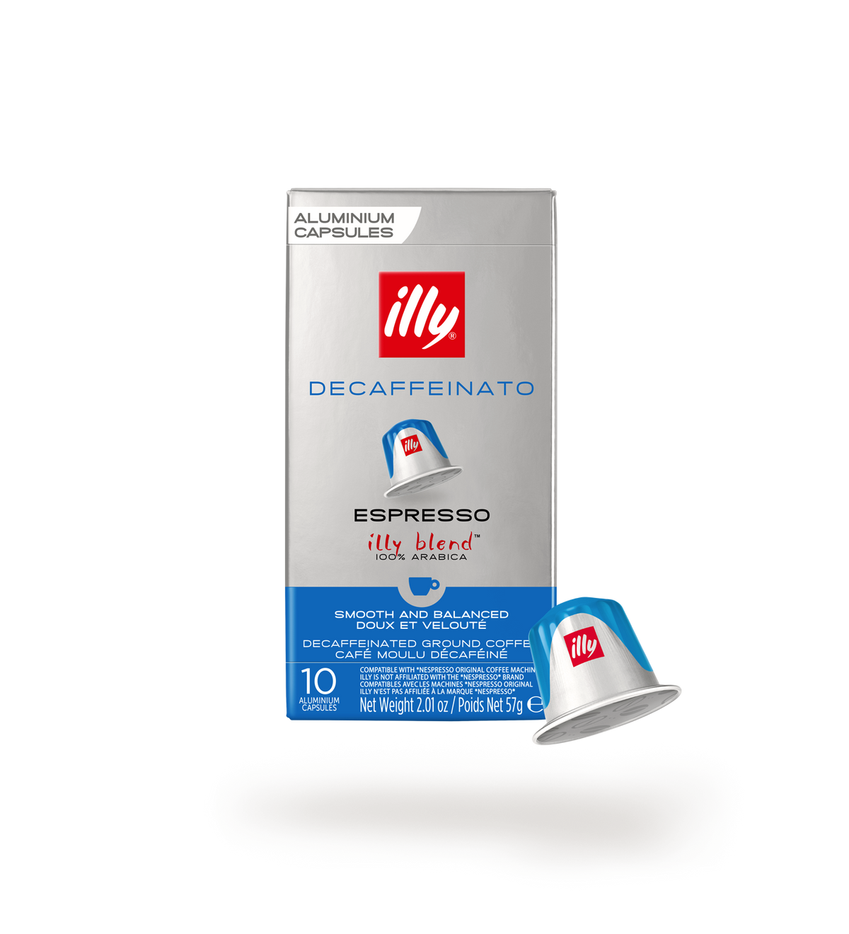 illy Decaf entkoffeiniert Kaffeekapseln kompatibel mit Nespresso Original*, 57 g