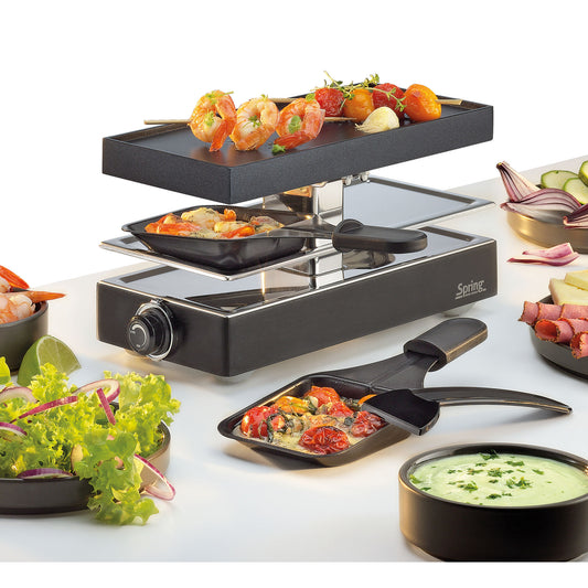 Raclette mit Alugrillplatte schwarz
