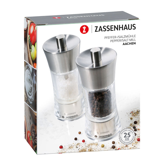 Mühlen-Set AACHEN 14 cm Edelstahl/Acryl - Ansicht 2