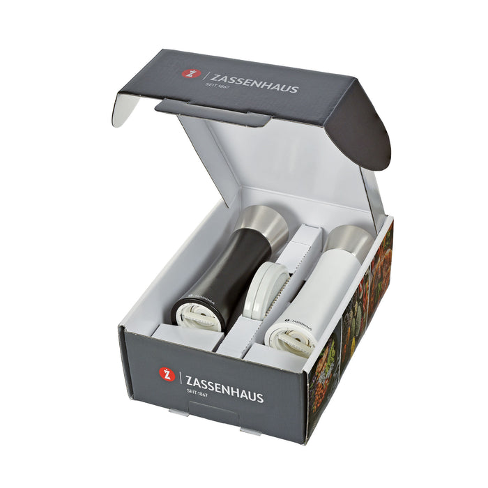 Mühlen-Set AUGSBURG 18 cm schwarz/weiß