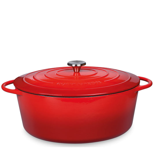 Bratentopf oval, 33 cm classic red