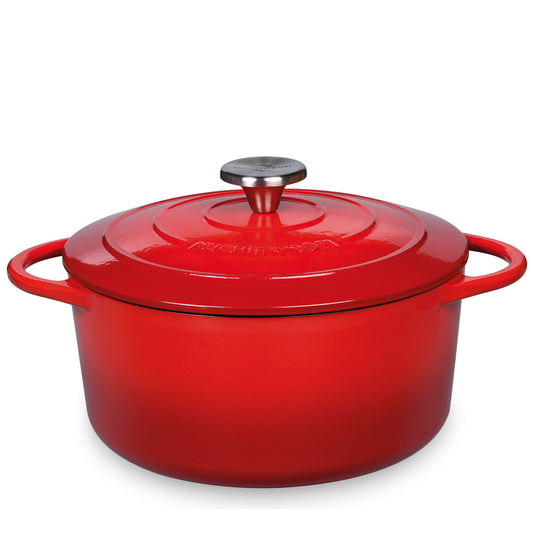 Bratentopf rund, 22 cm classic red