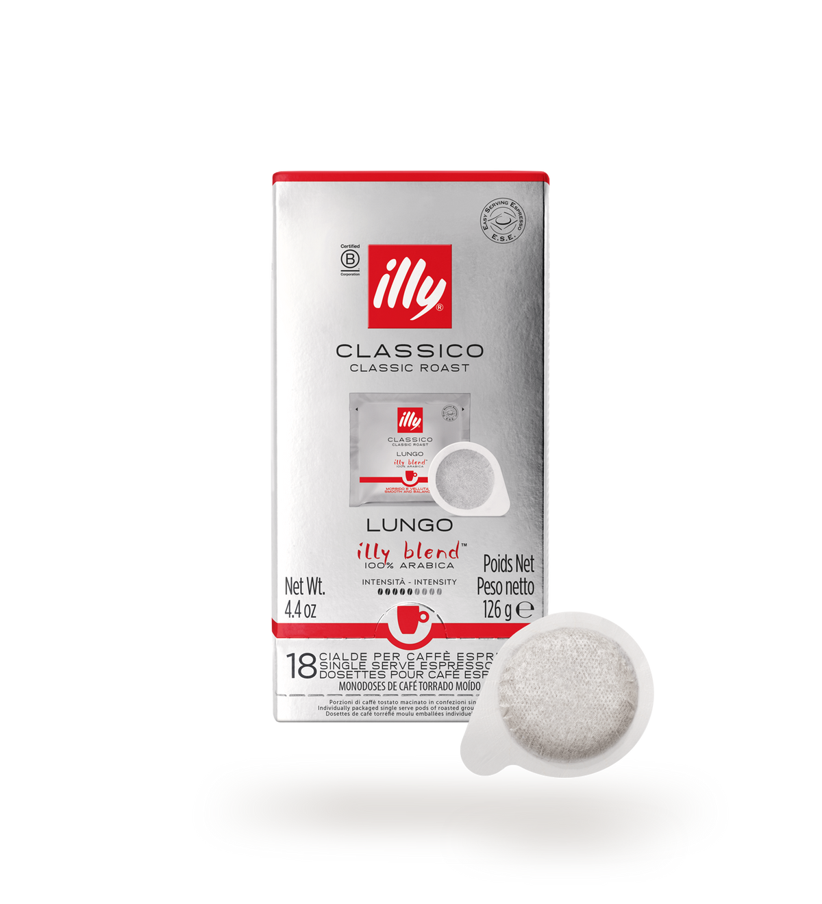 illy Classico Lungo E.S.E. Kaffeepads, 18 Pads