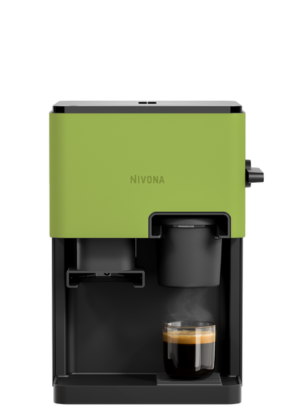 NIVONA CUBE 4 Kaffeeautomat in Kleegrün, Frontansicht