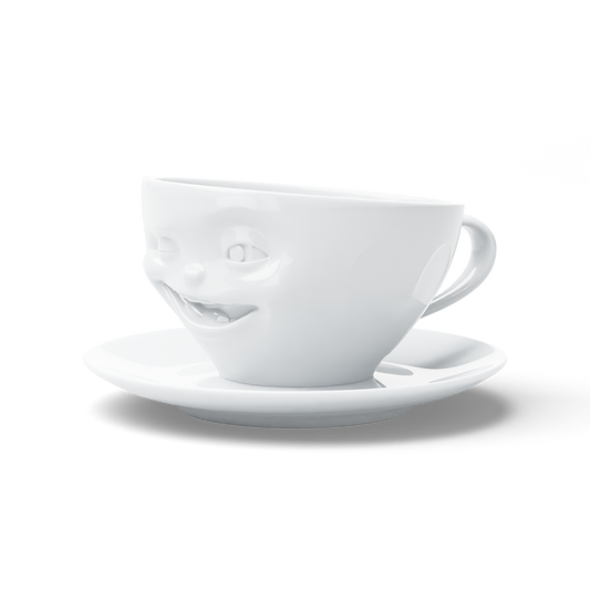 Schmunzel Kaffeetasse Zwinkernd weiß, 200 ml