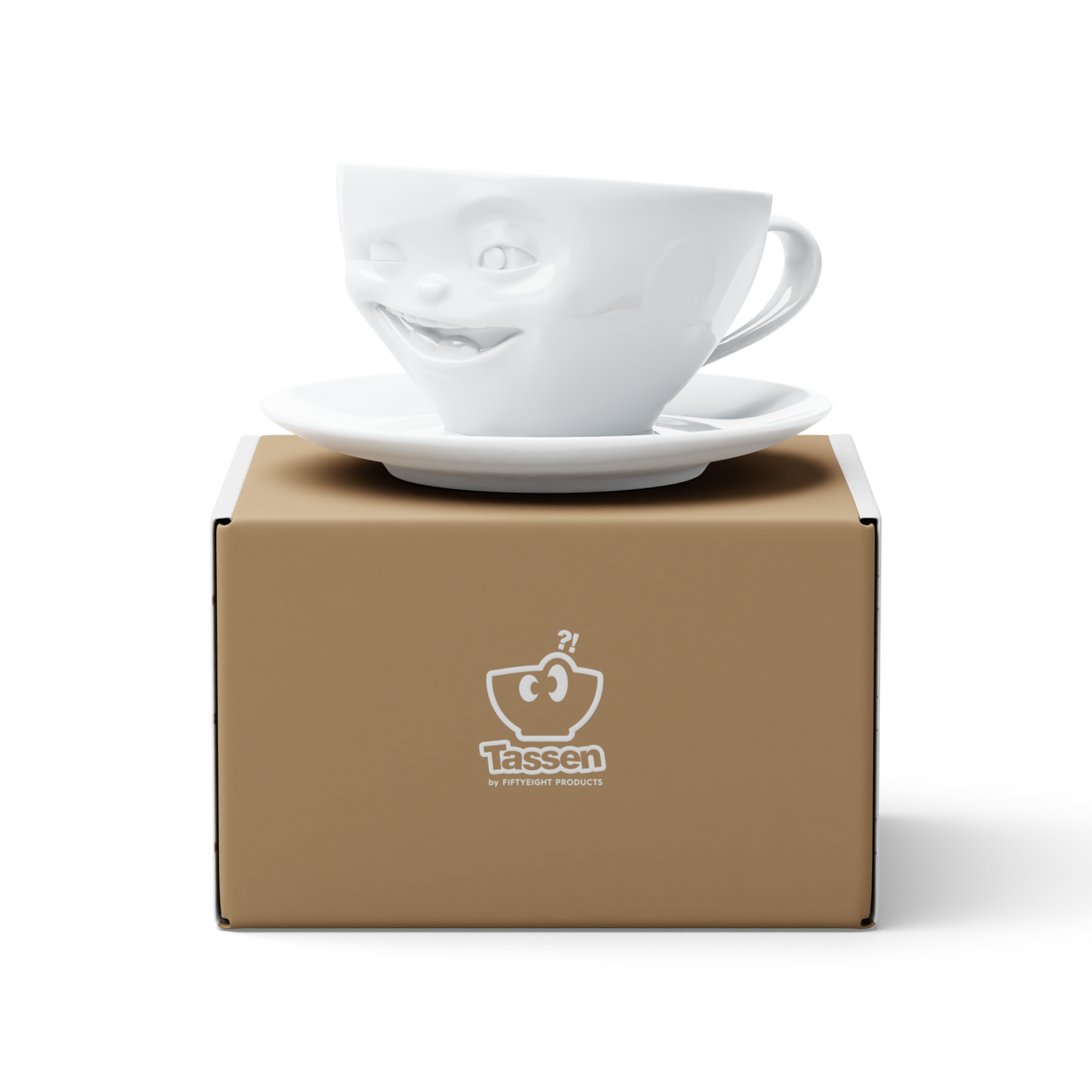Schmunzel Kaffeetasse Zwinkernd weiß, 200 ml