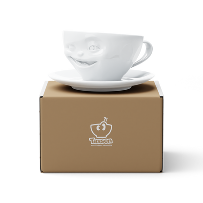 Schmunzel Kaffeetasse Zwinkernd weiß, 200 ml