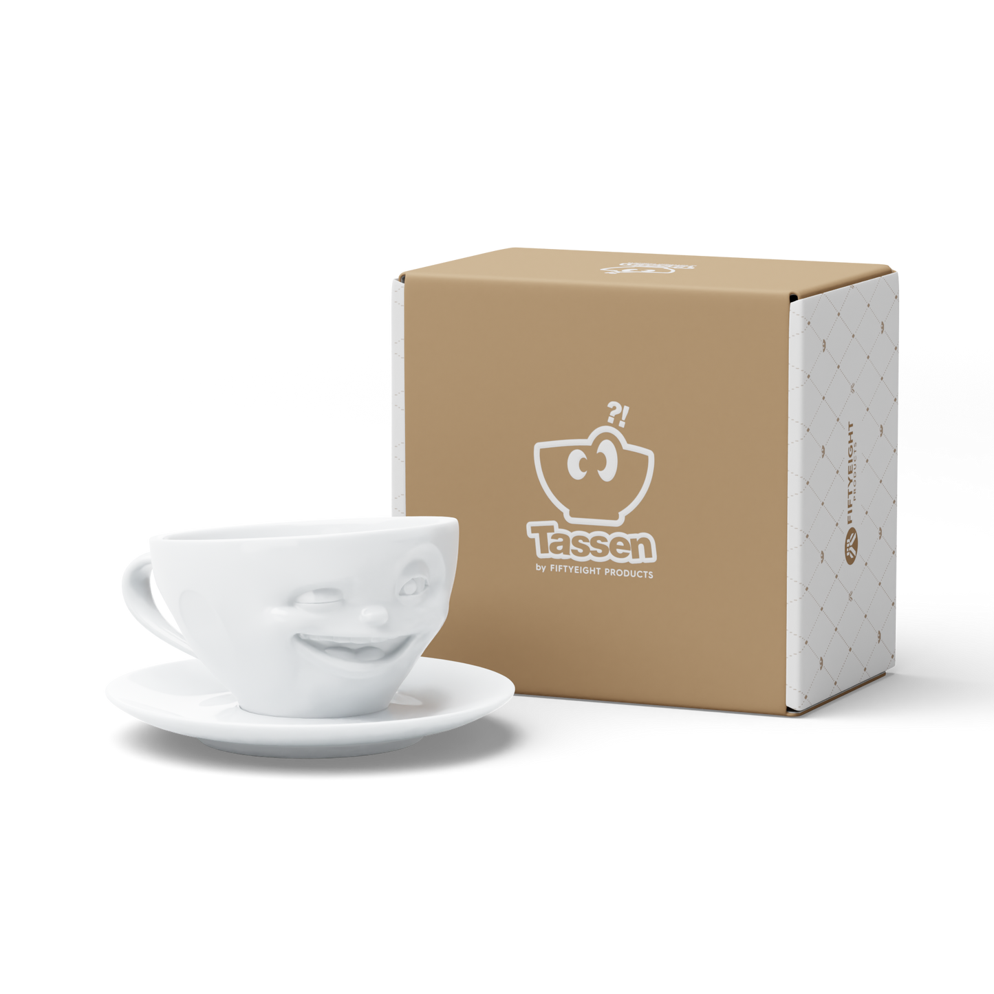 Schmunzel Kaffeetasse Zwinkernd weiß, 200 ml