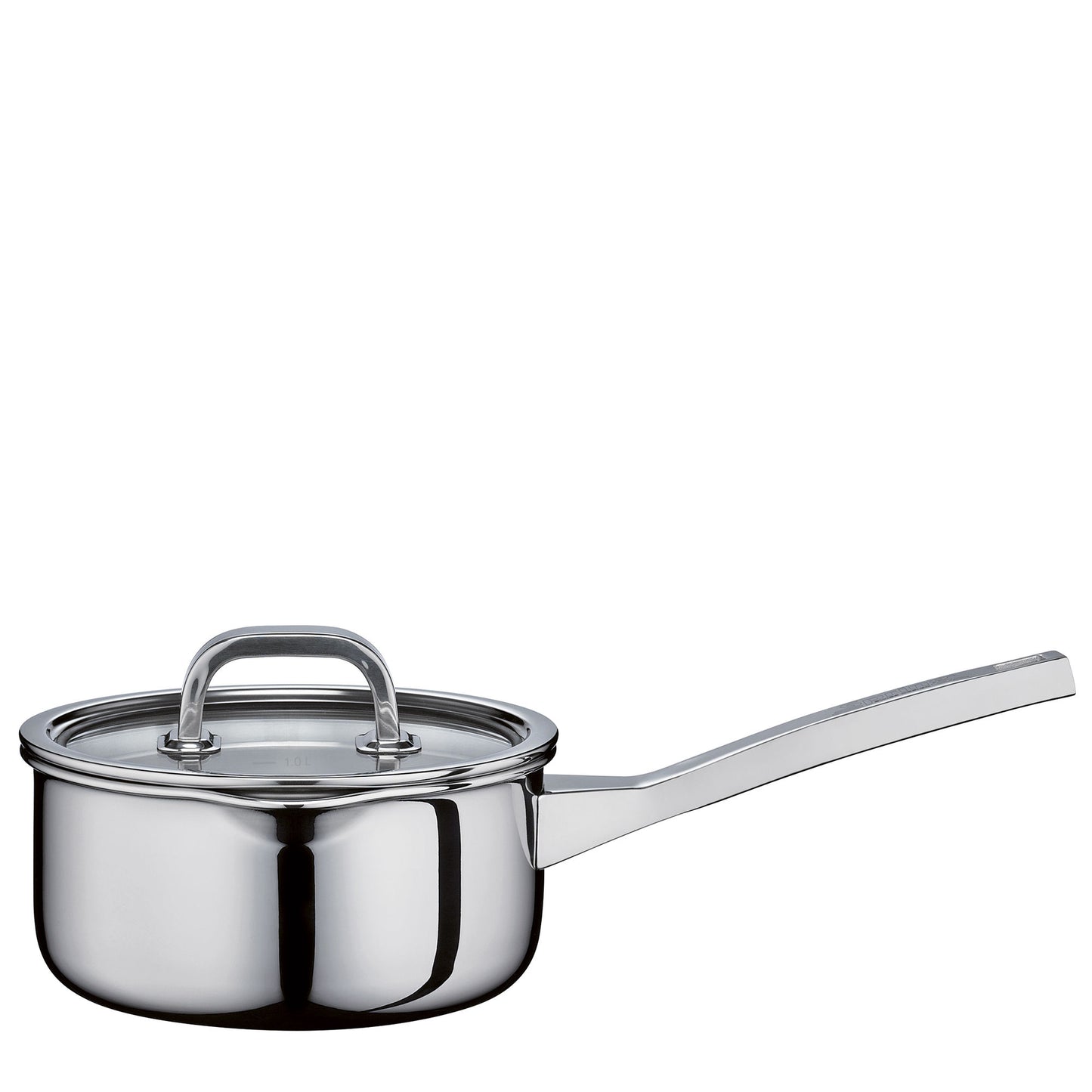 Stielkasserolle nieder mit Glasdeckel 16 cm