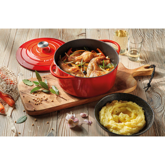 Bratentopf rund, 28 cm classic red
