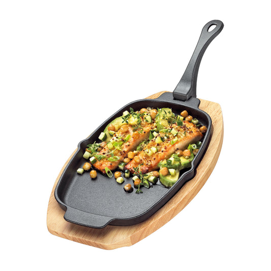Servierpfanne oval mit abnehmbarem Griff
