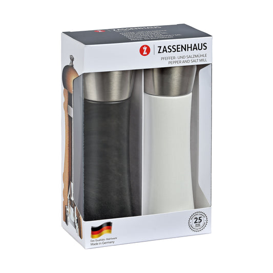 Mühlen-Set AUGSBURG 18 cm schwarz/weiß