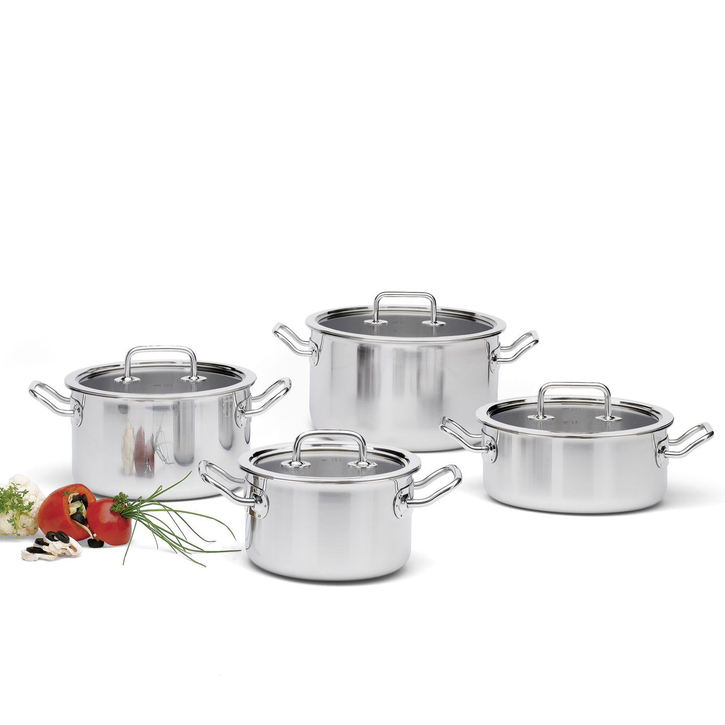 Topf-Set 4-teilig mit Glasdeckel