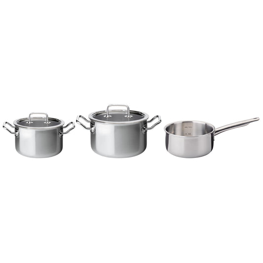 Topf-Set 3-teilig mit Glasdeckel