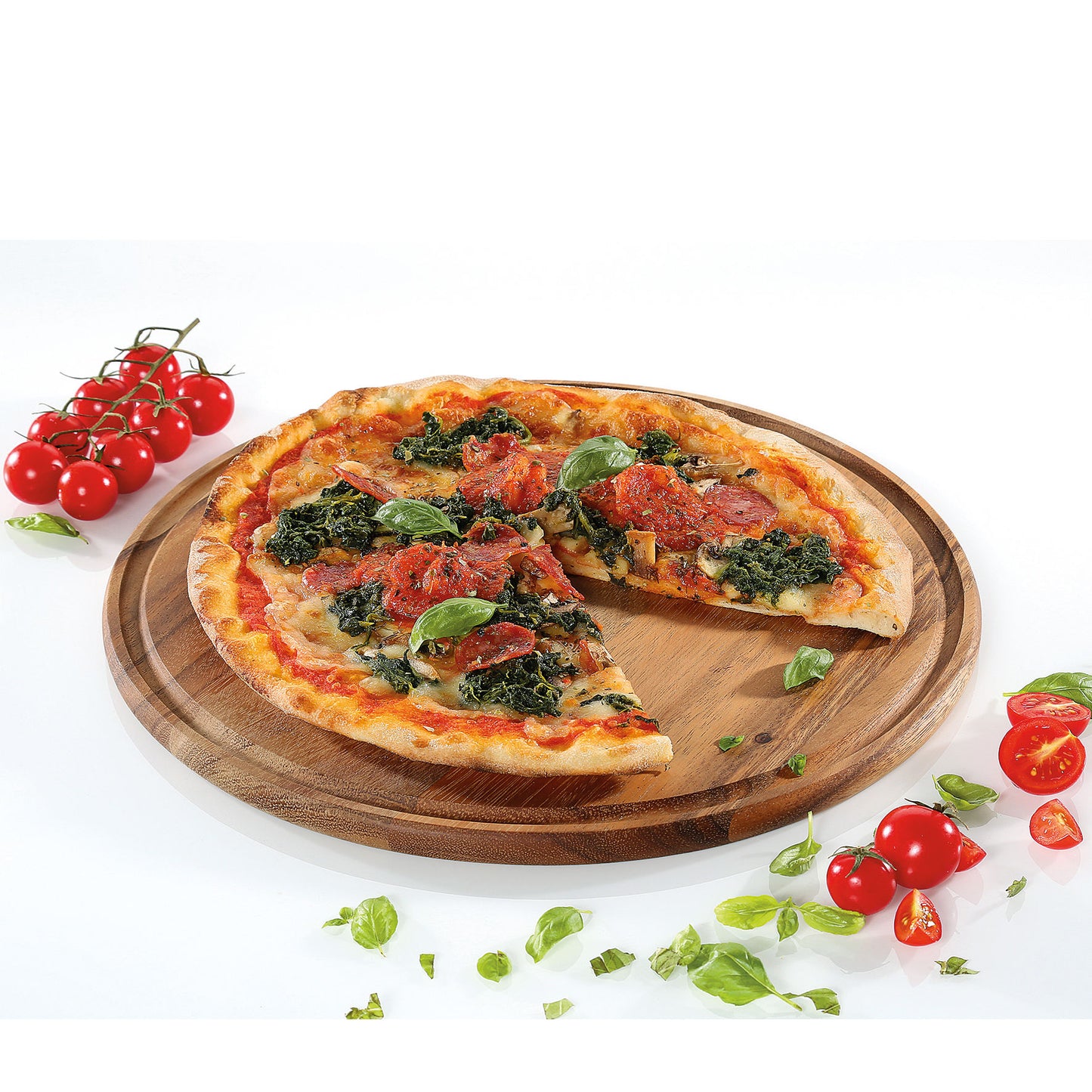 Pizzateller, Akazie Ø 33 cm