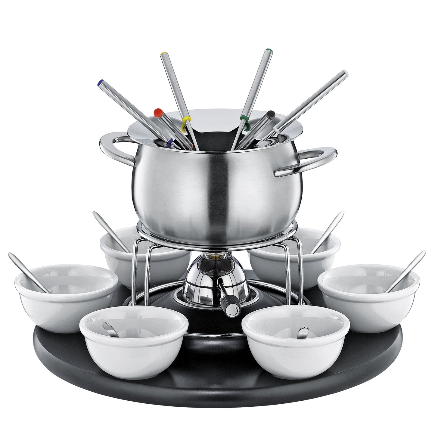 Fondue-Garnitur CAROUSEL schwarz 22-teilig