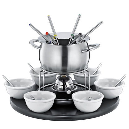 Fondue-Garnitur CAROUSEL schwarz 22-teilig