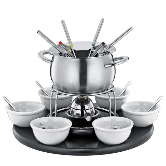 Fondue-Garnitur CAROUSEL schwarz 22-teilig