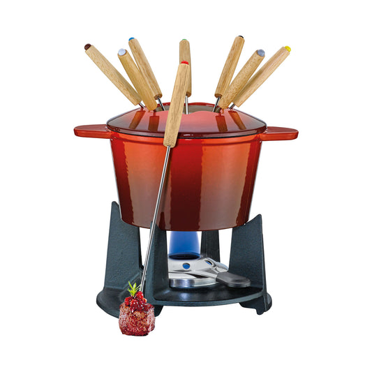 Fondue-Garnitur GRENOBLE rot 16 cm