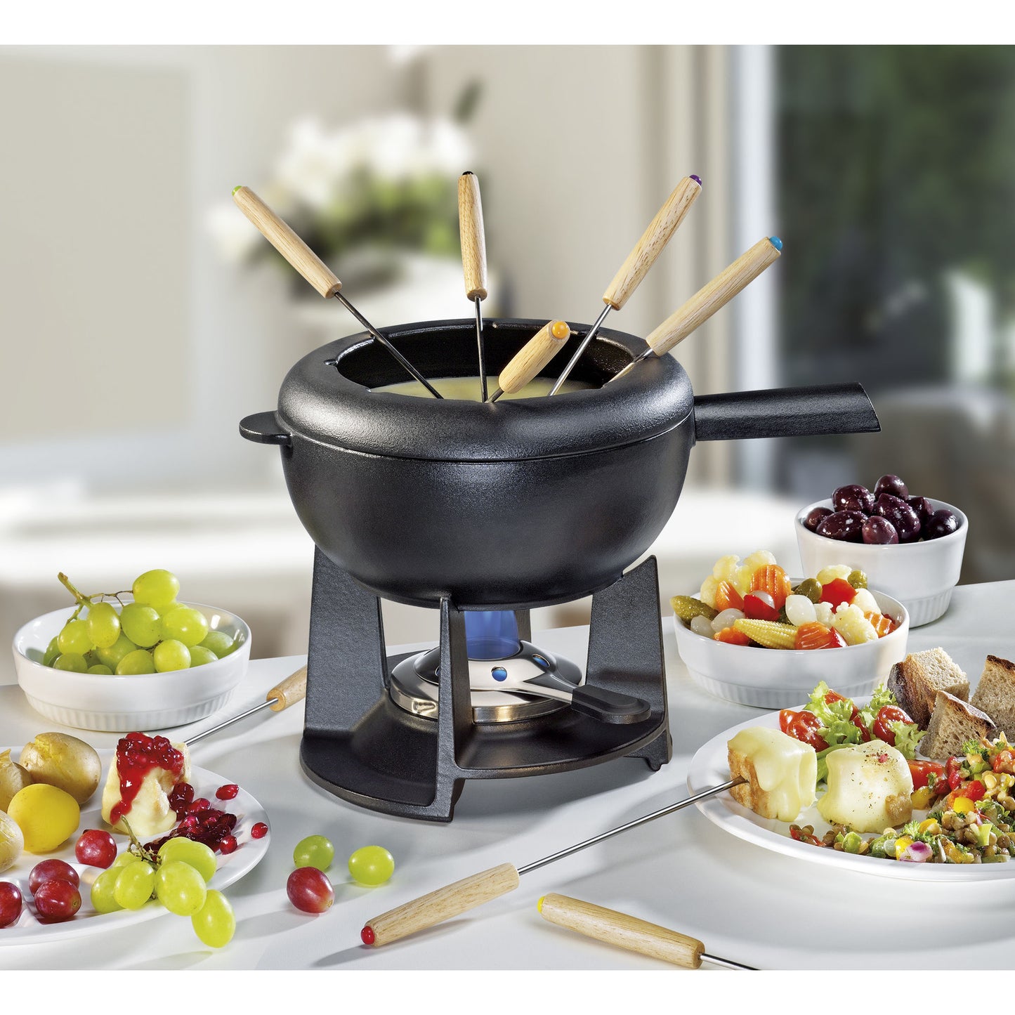 Fondue-Garnitur SAAS-FEE schwarz matt 20 cm