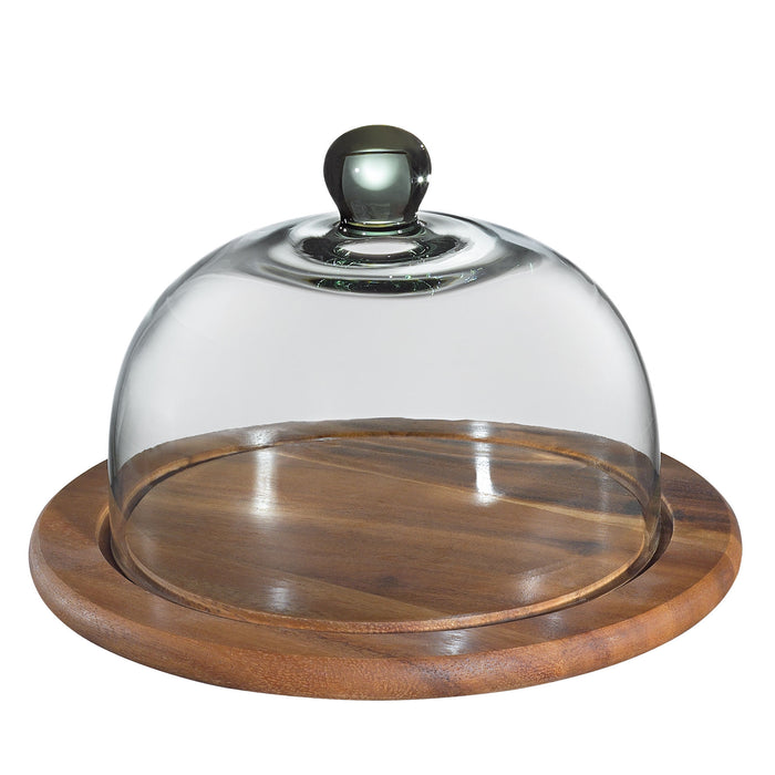 Käseglocke mit Glasdeckel, Akazie Ø 30 cm - Ansicht 2