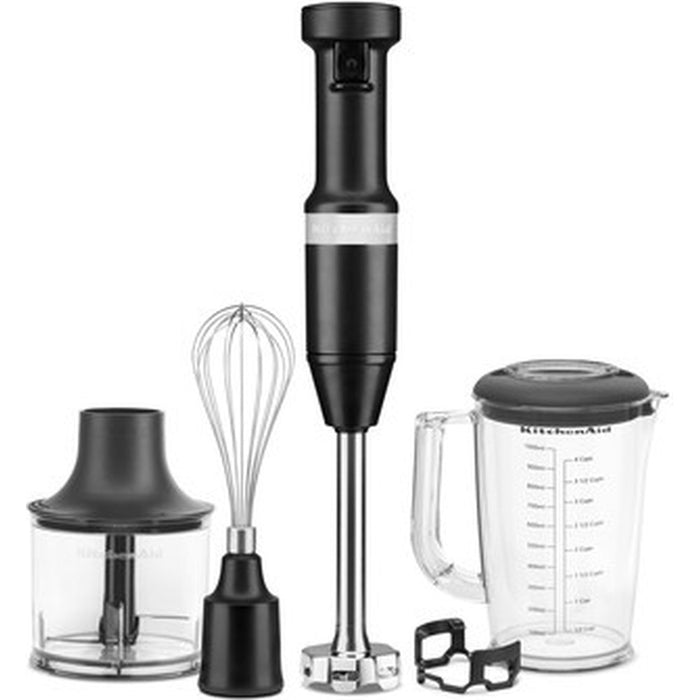 KitchenAid kabelgebundener Stabmixer mit Zubehör 5KHBV83EBM matt schwarz