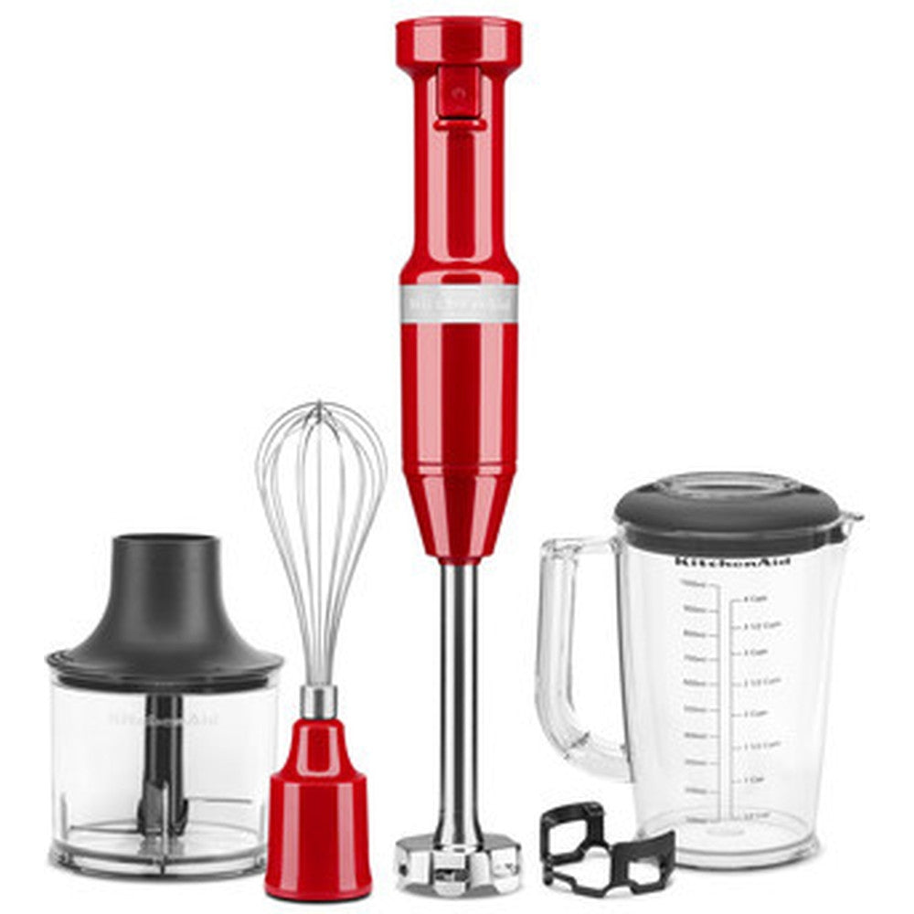 KitchenAid kabelgebundener Stabmixer mit Zubehör 5KHBV83EER empire rot