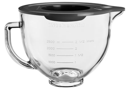 KitchenAid Zubehör Klar-Glasschüssel  4,8 L mit Griff + Silikondeckel (5KSM5GB)