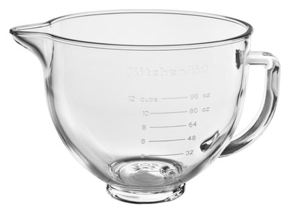KitchenAid Zubehör Klar-Glasschüssel  4,8 L mit Griff + Silikondeckel (5KSM5GB)