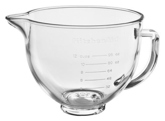 KitchenAid Zubehör Klar-Glasschüssel  4,8 L mit Griff + Silikondeckel (5KSM5GB)