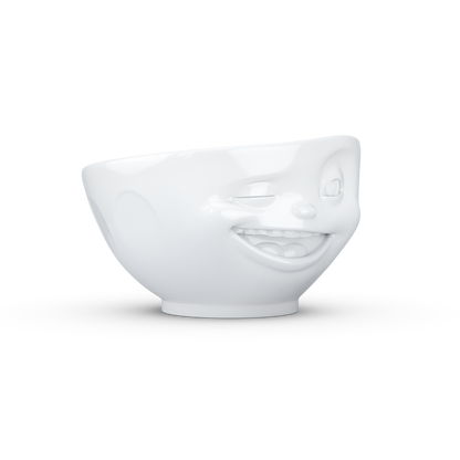 Schmunzel Schale zwinkernd in weiß 500ml