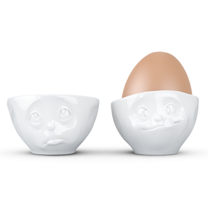 Schmunzel Eierbecher-Sets och Bitte - Lecker in weiß