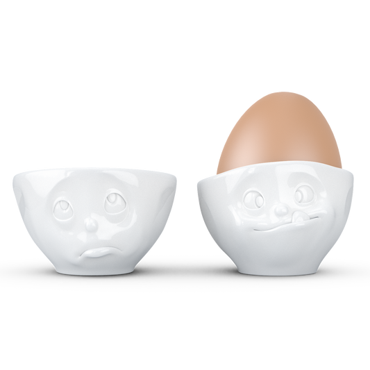 Schmunzel Eierbecher-Sets och Bitte - Lecker in weiß
