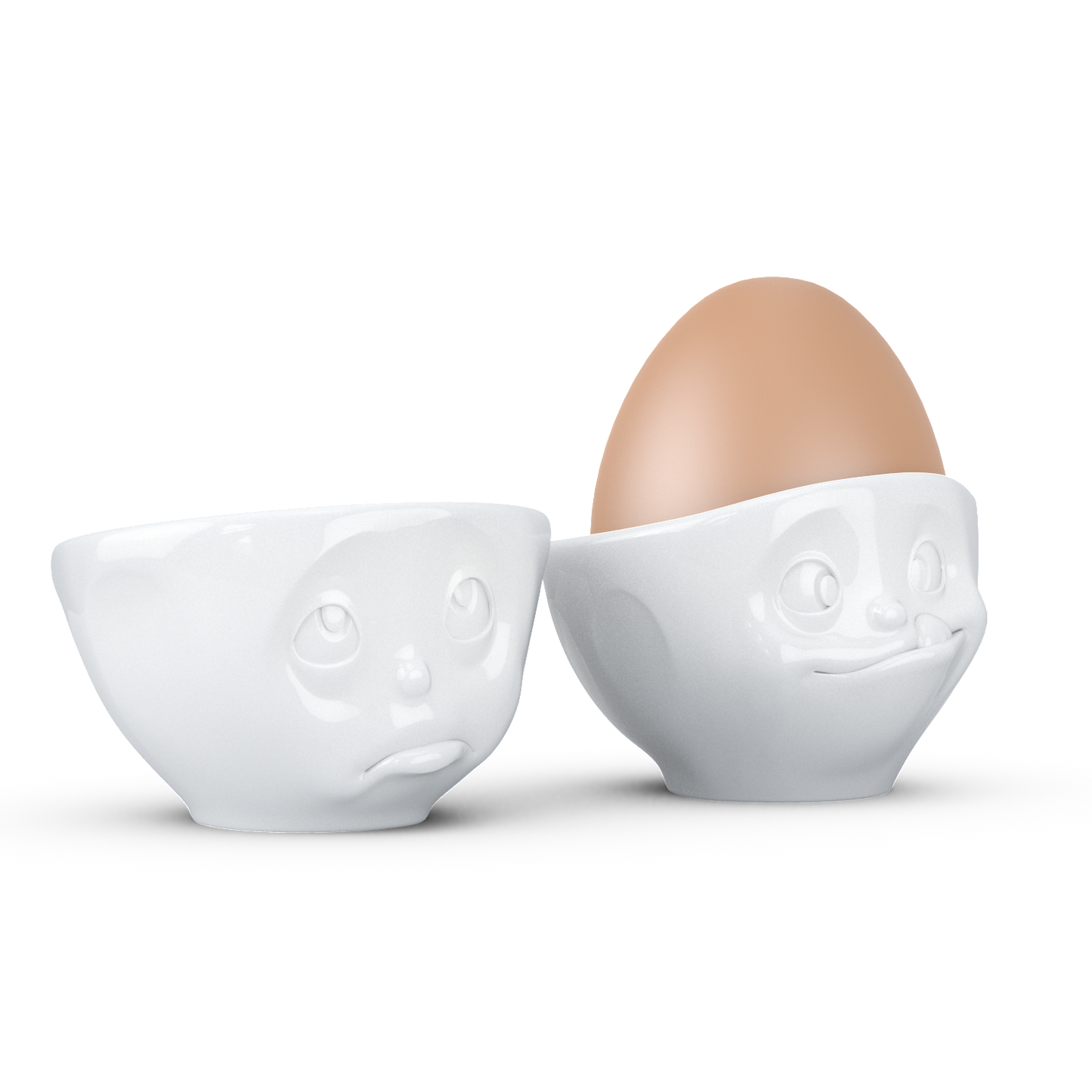 Schmunzel Eierbecher-Sets och Bitte - Lecker in weiß