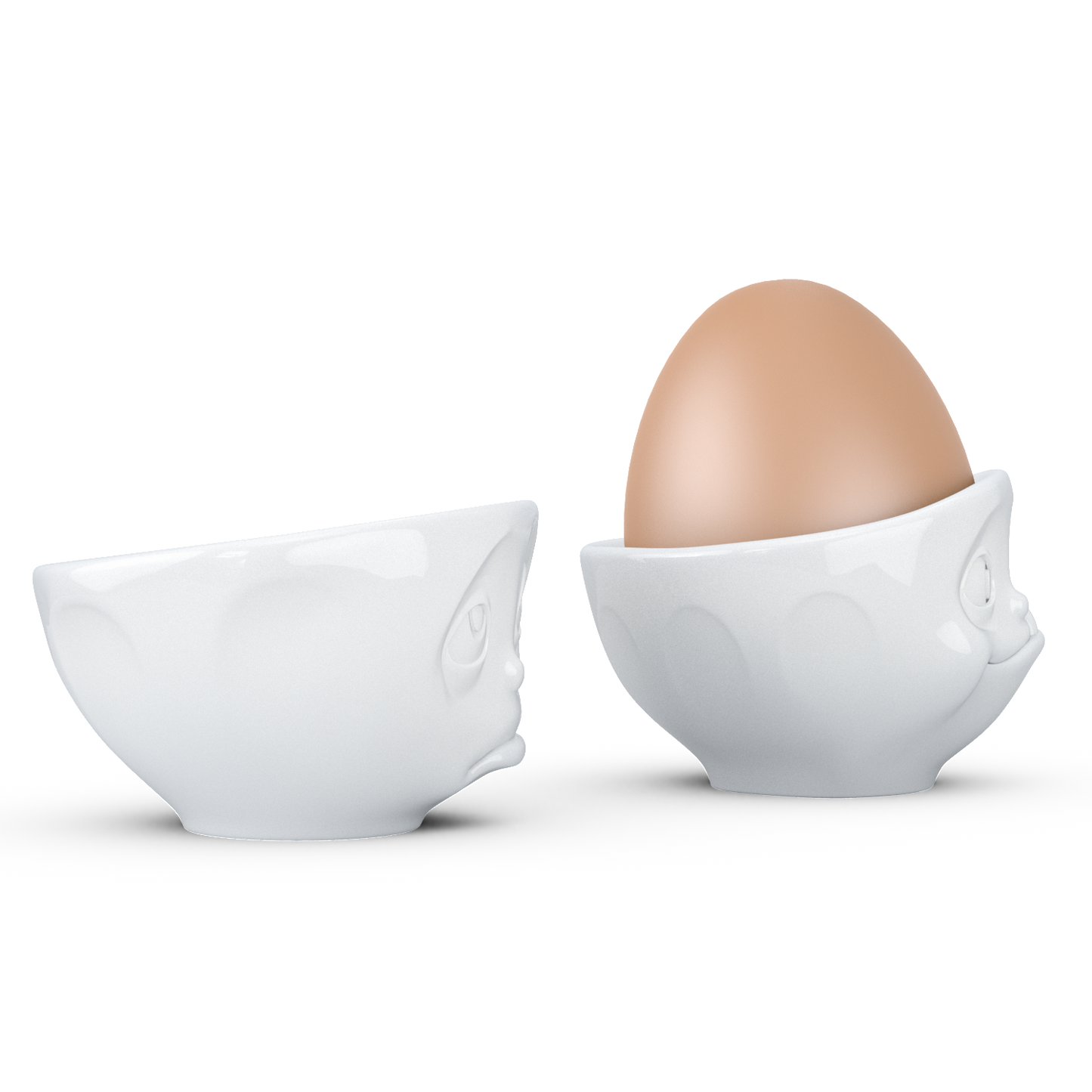 Schmunzel Eierbecher-Sets och Bitte - Lecker in weiß