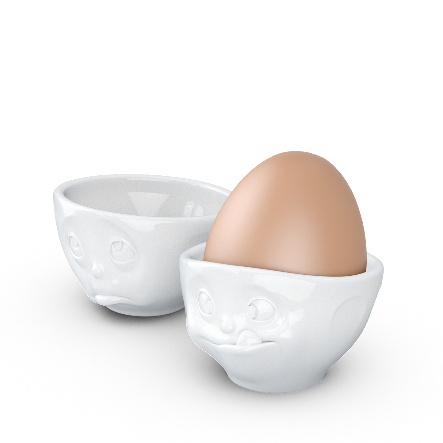 Schmunzel Eierbecher-Sets och Bitte - Lecker in weiß