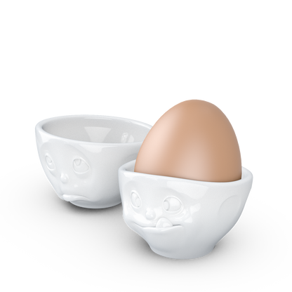 Schmunzel Eierbecher-Sets och Bitte - Lecker in weiß