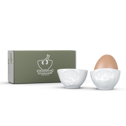 Schmunzel Eierbecher-Sets och Bitte - Lecker in weiß