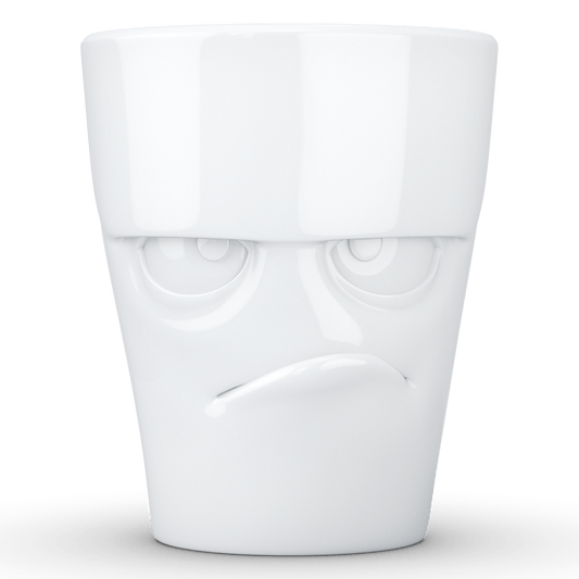 Schmunzel Henkelbecher grummelig in weiß 350ml
