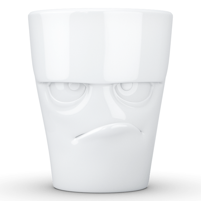 Schmunzel Henkelbecher grummelig in weiß 350ml