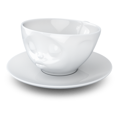 Schmunzel Kaffee Tasse küssend in weiß 200ml