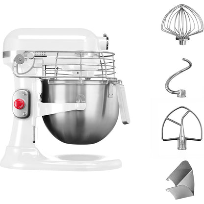 KitchenAid 6,9 L PROFESSIONAL Küchenmaschine  mit Schüsselheber 5KSM7990XEWH Weiss