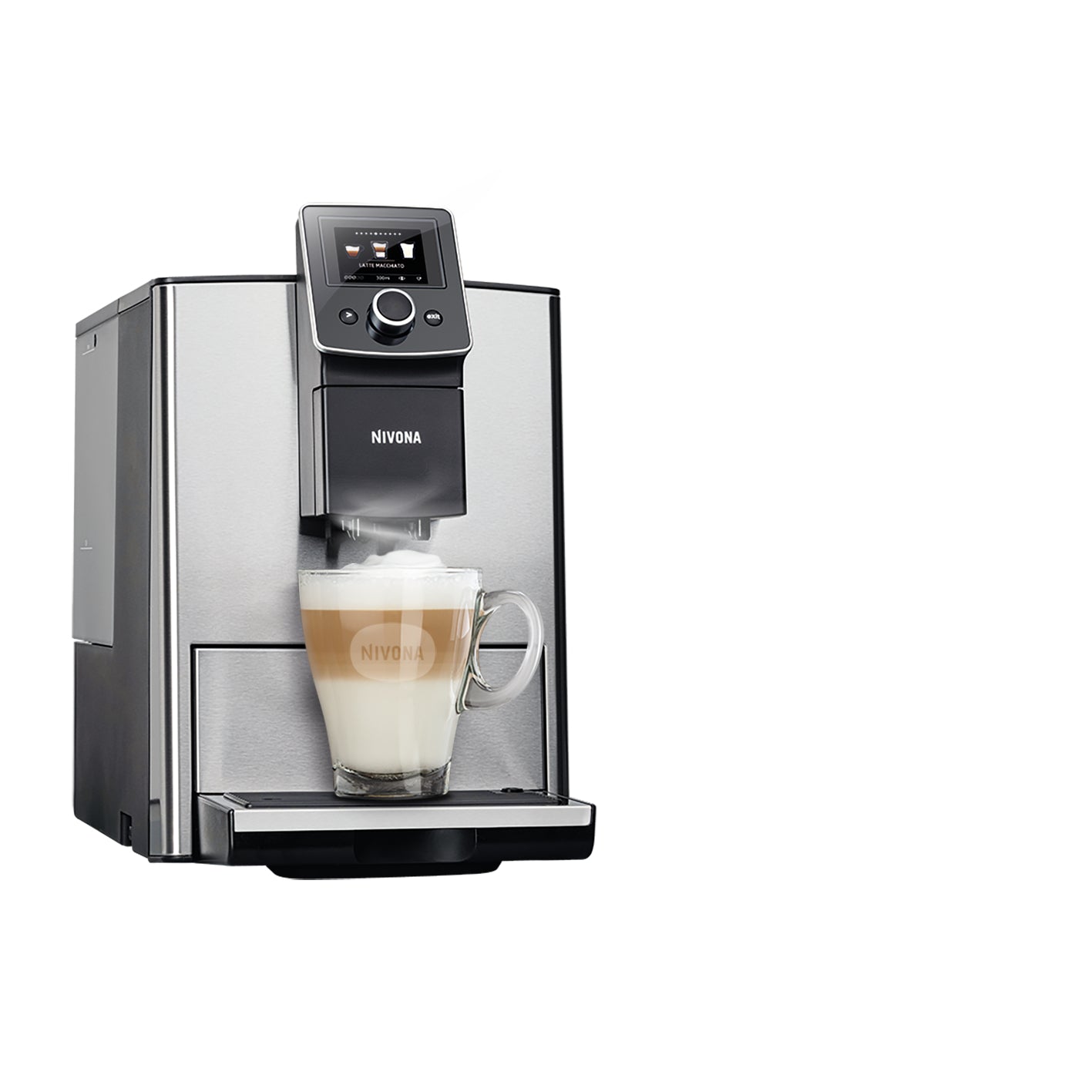 NIVONA Kaffeevollautomat CafeRomatica 8er NICR 825 Edelstahlfront / Chrom + 1kg Kaffee und 1x Entkalker gratis