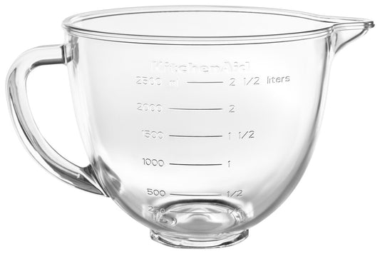 KitchenAid Zubehör Klar-Glasschüssel  3,3 L für KitchenAid MINI mit Griff + Silikondeckel (5KSM35GB)