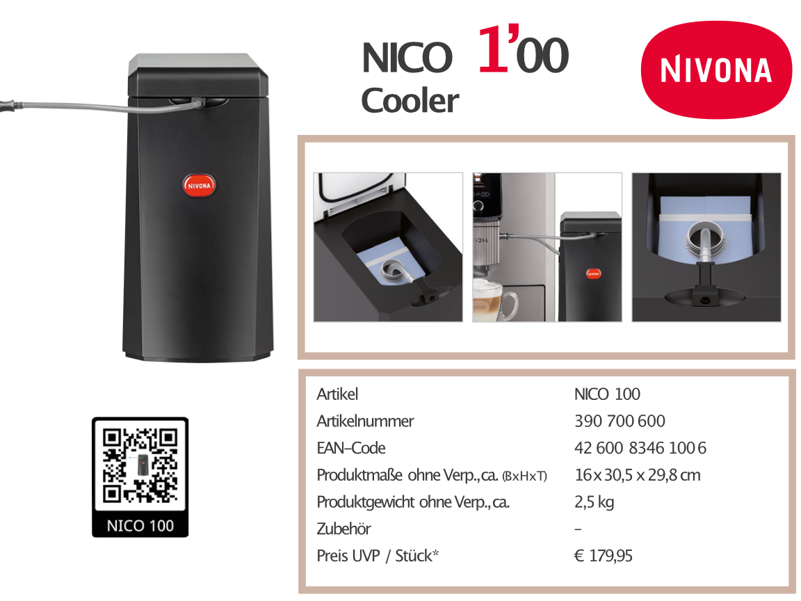 Nivona Milchkühlschrank NiCo100  der perfekte Begleiter für jeden KAffeevollautomaten