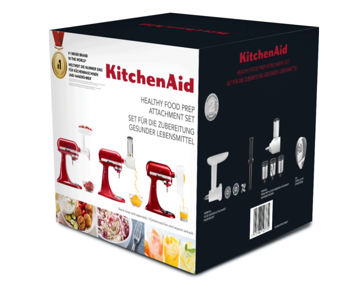 KitchenAid 3er-Zubehör-Set mit Fleischwolf, Gemüseschneider und Zitruspresse - BUNDLEATTACHEMENT
