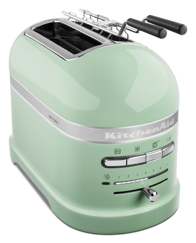 KitchenAid Artisan Toaster 2-Scheiben 5KMT2204EPT pistazie mit Sandwichzange und Brötchenaufsatz