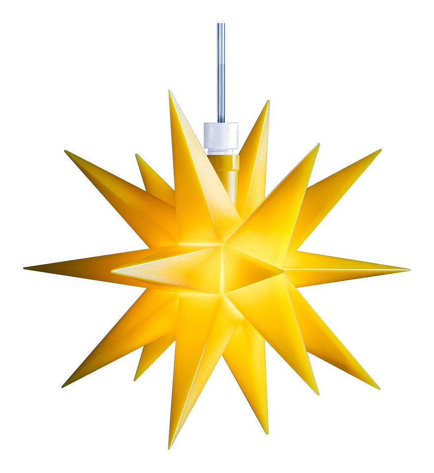 gelber Midi LED-Stern Decotrend Sterntaler 16 cm Batterie für Innen